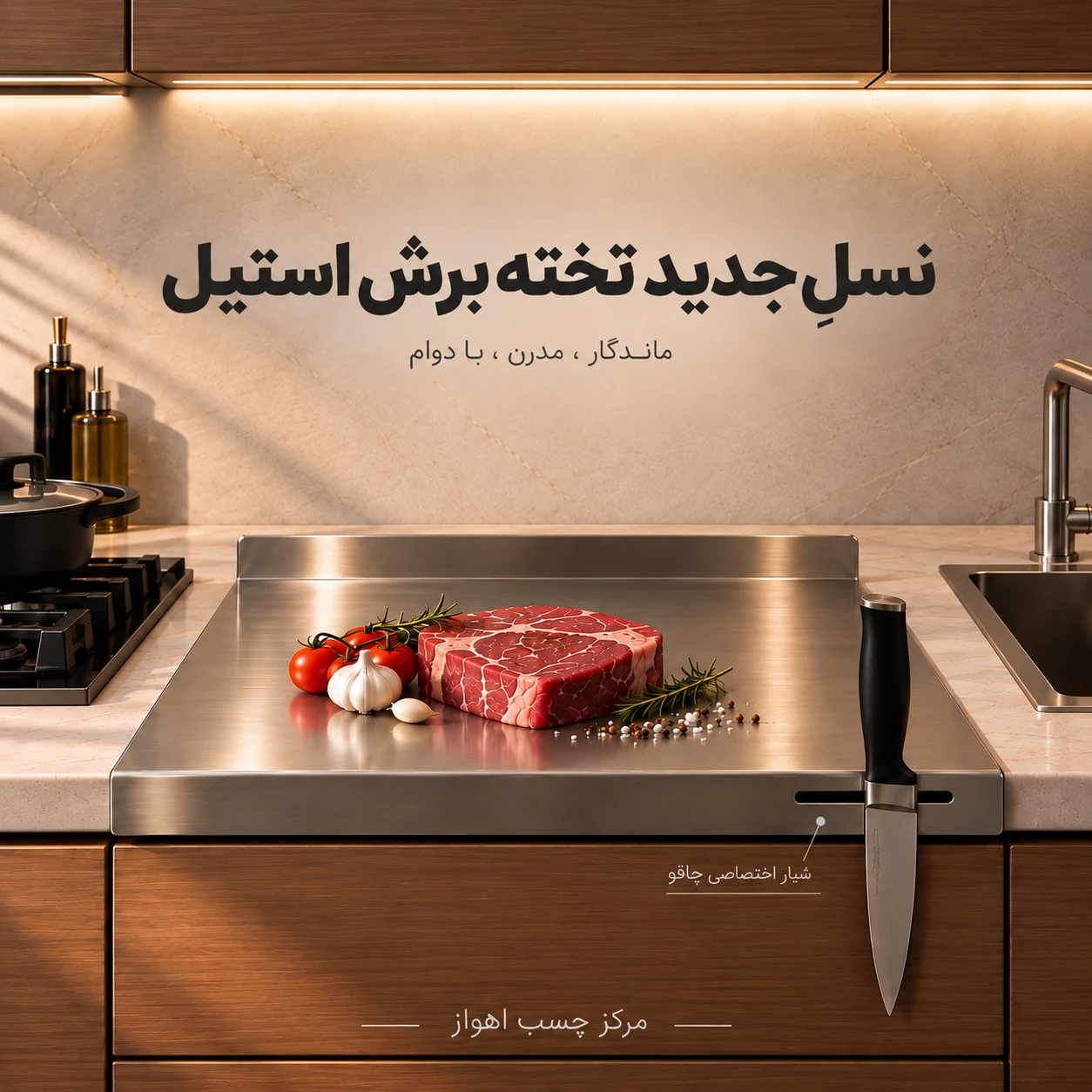 تخته استیل با شیار اختصاصی چاقو تخته برش با شیار اختصاصی